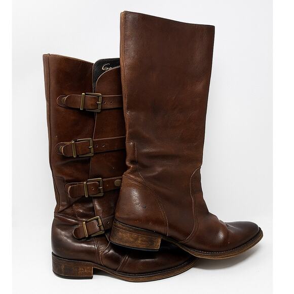 Kenneth Cole Ride & Seek Buckle Knee High Leather Equestrian Boots - Picture 4 of 7